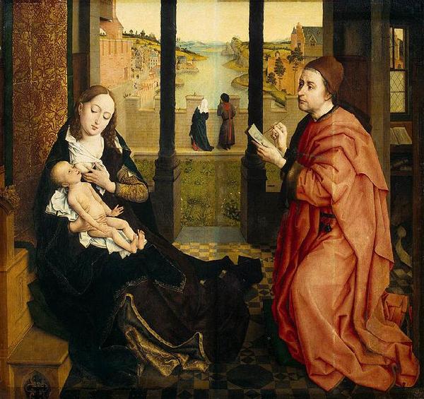 Rogier van der Weyden St Luke Drawing a Portrait of the Madonna France oil painting art